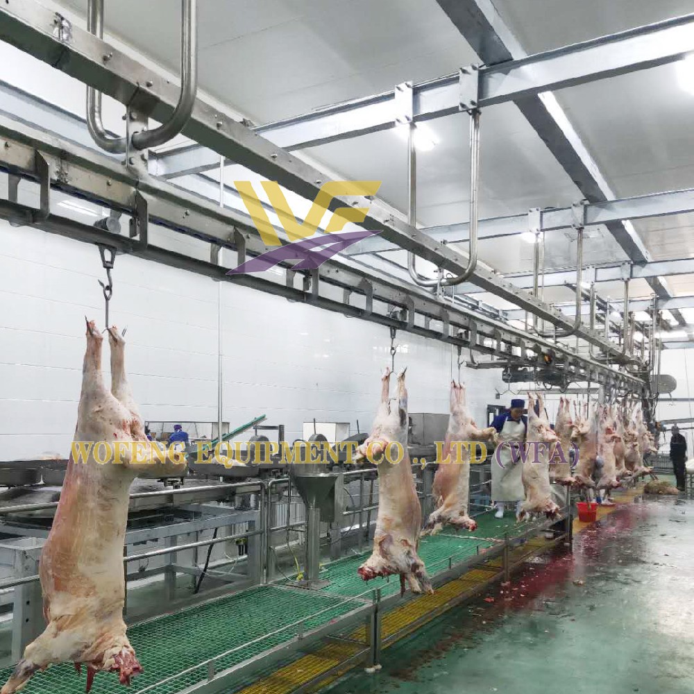Mutton Abattoir Carcass Processing Convey Rail Sheep Slaughtering Line