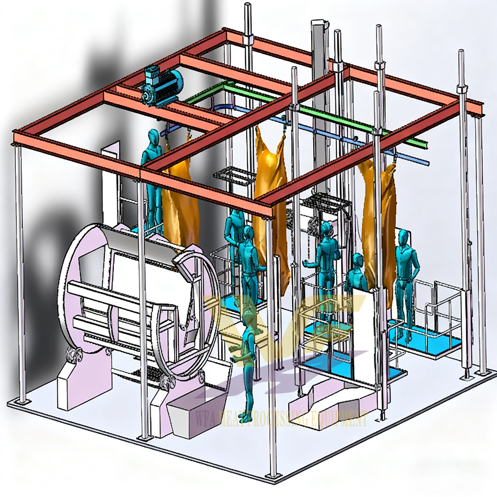 Cattle Turnkey Production Line Halal Killing Box For Cow Slaughtering Plant Equipment