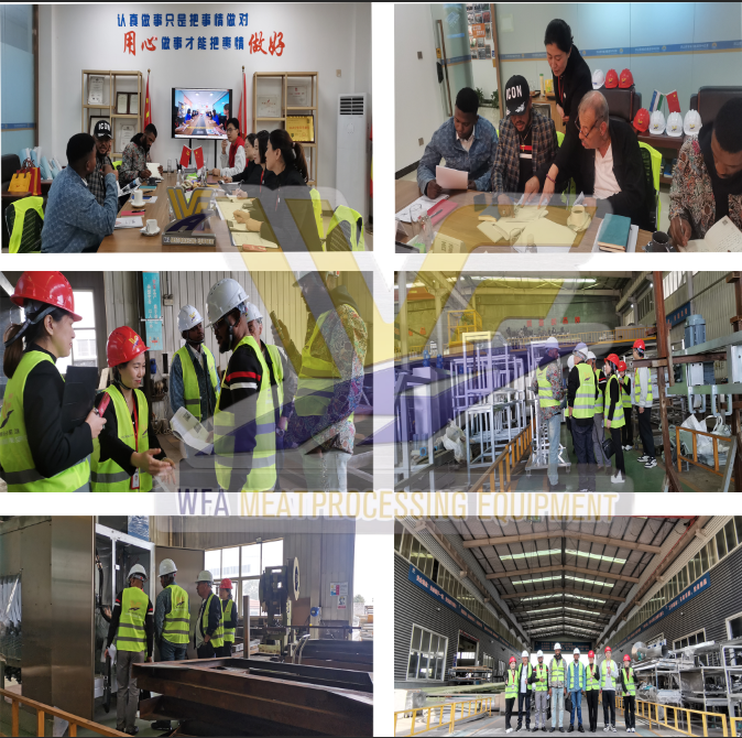 DRC & Congo-Brazzaville Clients Visit Our Slaughtering Equipment Factory and Sign On-Site Customized Lines